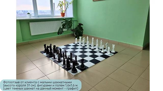 Шахматные фигуры Жу-Жу напольные "Малые", король 320 мм (бело-серые) 32 шт