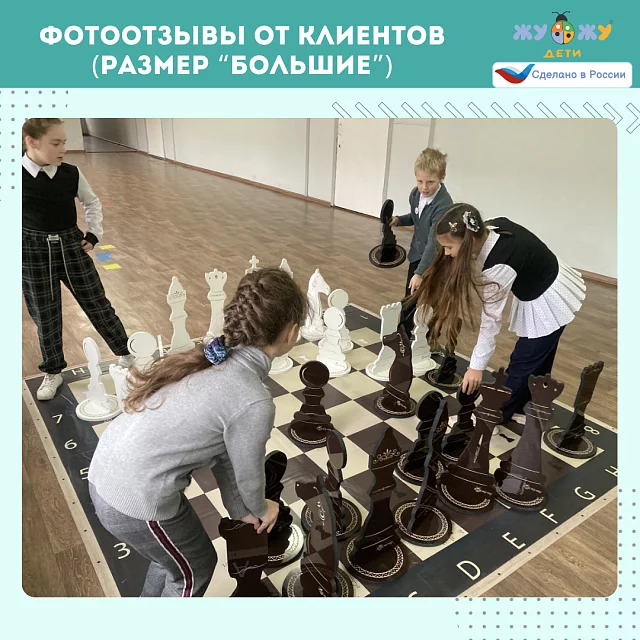 Шахматные фигуры Жу-Жу напольные с защелкой "Гигантские Про", король 910 мм (бело-серые) 32 шт
