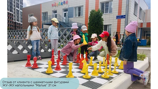 Шахматные фигуры Жу-Жу напольные "Малые", король 320 мм (бело-серые) 32 шт