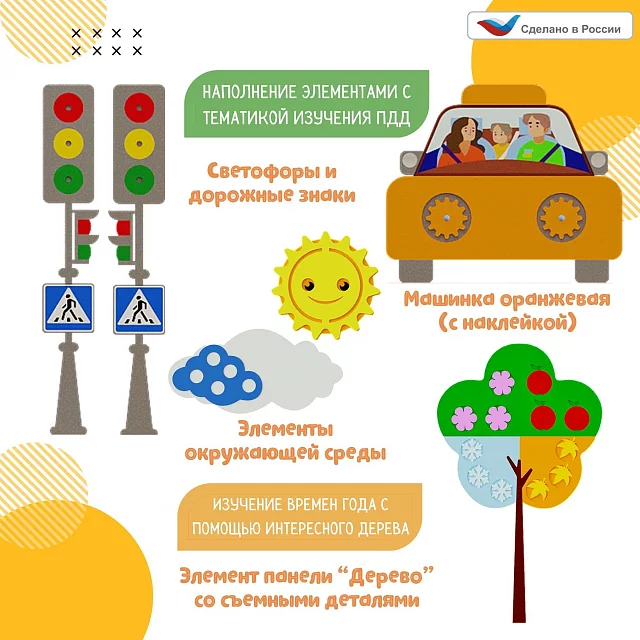Развивающая настенно-напольная панель мобильная "ПДД" миди, комплект
