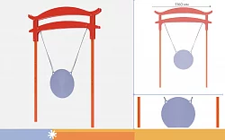 Элемент музыкальной площадки "Гонг" с ударным инструментом