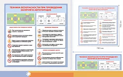 Стенд настенный "План-схема и техника безопасности при проведении занятий в автогородке" 780*780 мм