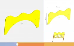 Элемент навесной "Ширма" желтая, для желтого ограждения