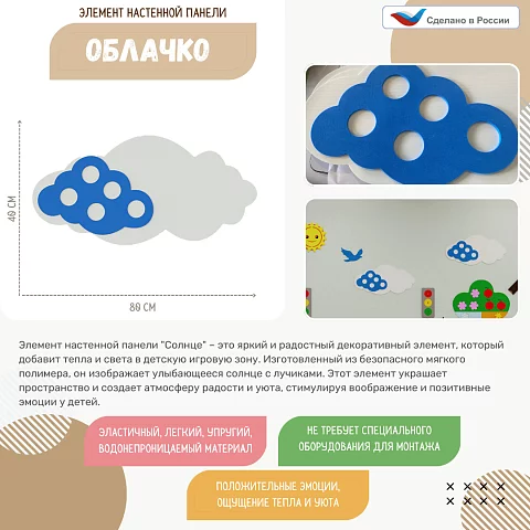 Элемент настенной панели "Облако" универсальный