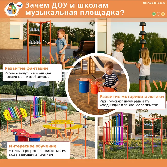 Элемент музыкальной площадки "Звонкая капель"