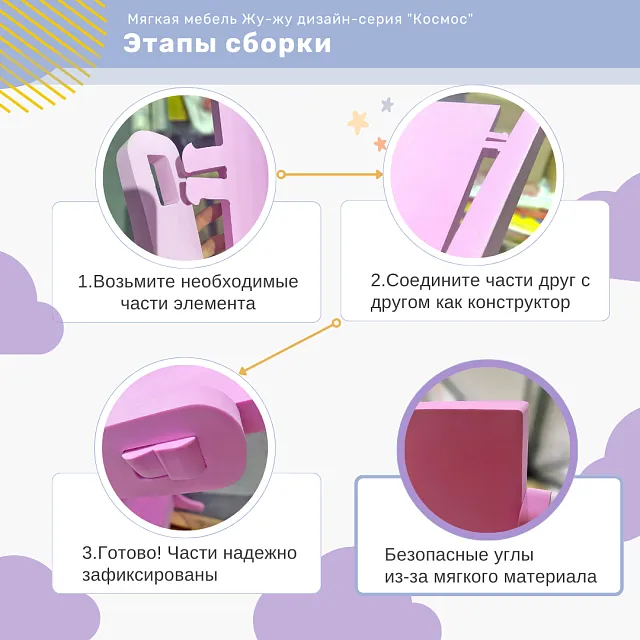 Мягкий манеж для малышей секция "Космонавт", дизайн-серия "Космос"