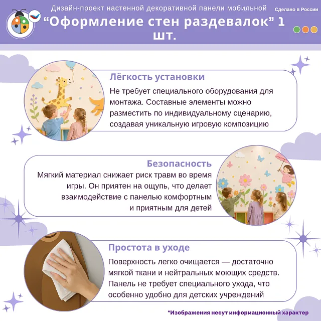 Дизайн-проект настенной декоративной панели "Оформление стен раздевалок" 1 шт.