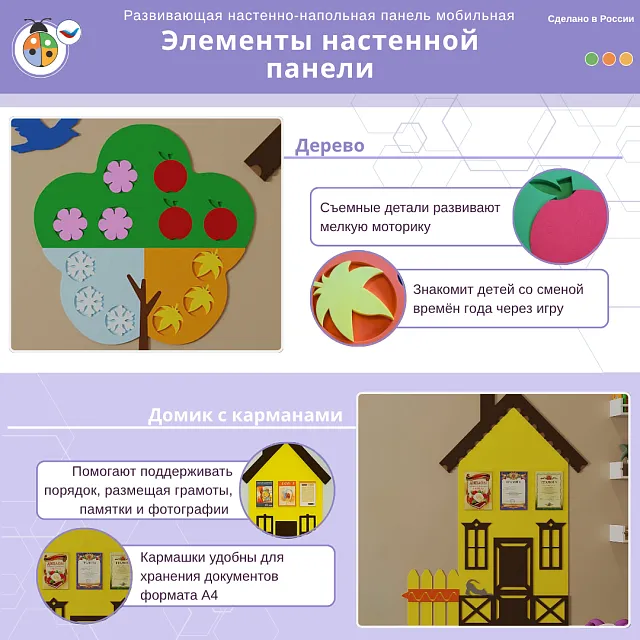 Развивающая настенная панель мобильная "ПДД" миди, комплект