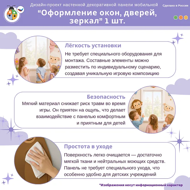 Дизайн-проект настенной декоративной панели "Оформление окон, дверей и зеркал" 1 шт.