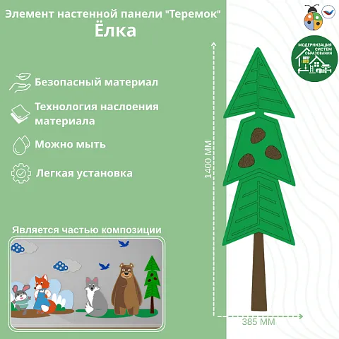 Элемент настенной панели "Ёлка", мягкий полимер