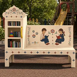Шкаф уличный с лавочкой "Книговорот"
