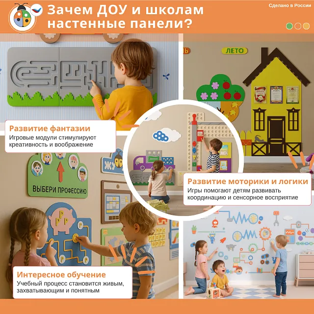 Развивающая настенная панель мобильная "ПДД" макси, комплект