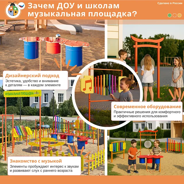 Элемент музыкальной площадки "Звонкая капель"