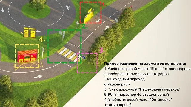 Зона ПДД с электропроводкой Пешеходная тематика