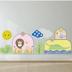 Развивающая настенная панель мобильная “Зоопарк”