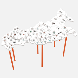 Стол-карта с пазлами "Крупные города России" интерактивный