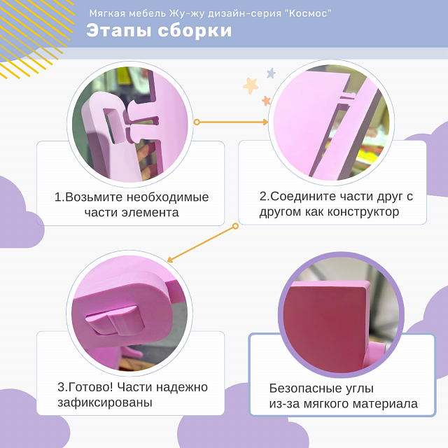 Мягкий манеж для малышей секция "Космонавт", дизайн-серия "Космос"