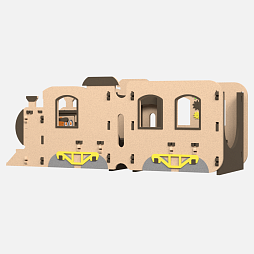 Игровой развивающий модуль с бизи элементами "Поезд"