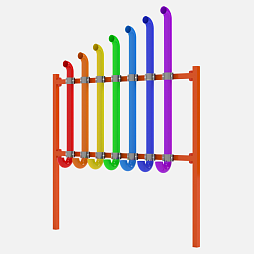 Элемент музыкальной площадки "Радуга" - пан-флейта (аэрофон)