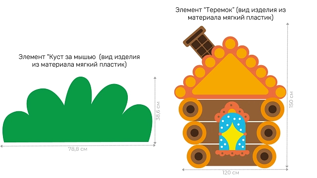 Развивающая настенно-напольная панель мобильная "Серия сказки: Теремок", комплект