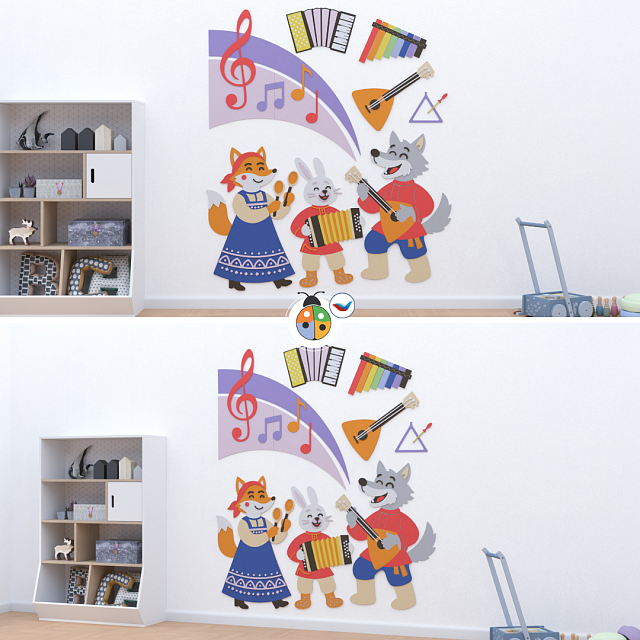 Настенная развивающая панель мобильная “Музыканты”