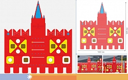 Стена Кремля с башней "Головоломка" с орнаментом-лабиринтом
