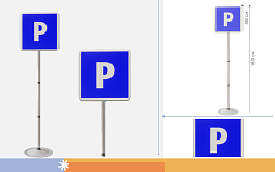Знак дорожный "Место парковки" ПВХ 6.4 на стойке с основанием светоотражающий