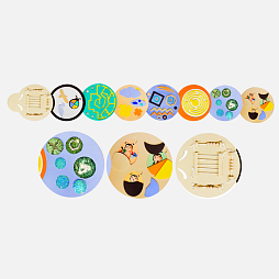 Настенная развивающая панель "Гусеница" с интерактивными элементами, мягкий полимер