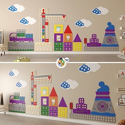 Развивающая настенная панель мобильная "Инженерия и логика" макси, мягкий полимер