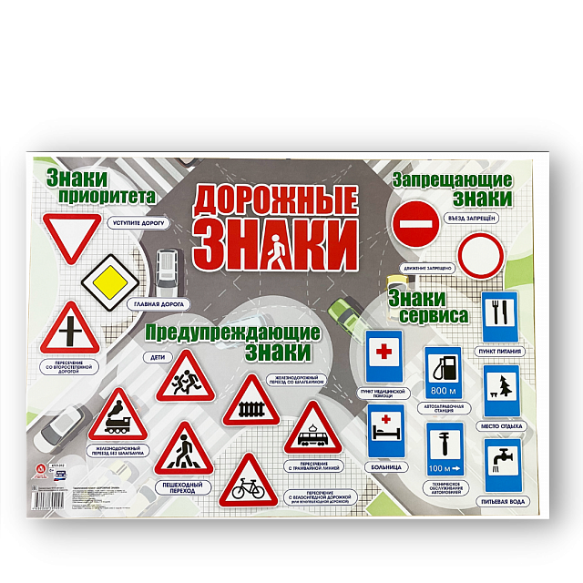 Учебно-методический плакат "Дорожные знаки водителю"