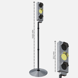 Светофор "Транспортный" (трехсекционный) с пультом, мобильный