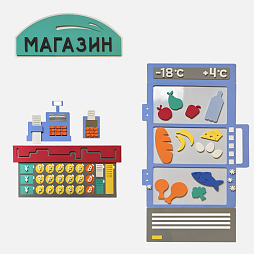Настенная развивающая панель из мягкого полимера "Финансовая грамотность", магазин