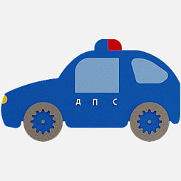 Элемент настенной панели "Машина синяя", мягкий полимер