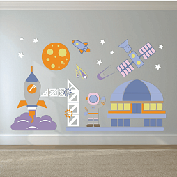Развивающая настенная панель мобильная “Космическая станция”