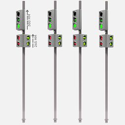 Набор светодиодных светофоров "Четырехсторонний перекресток" стационарный 2.0