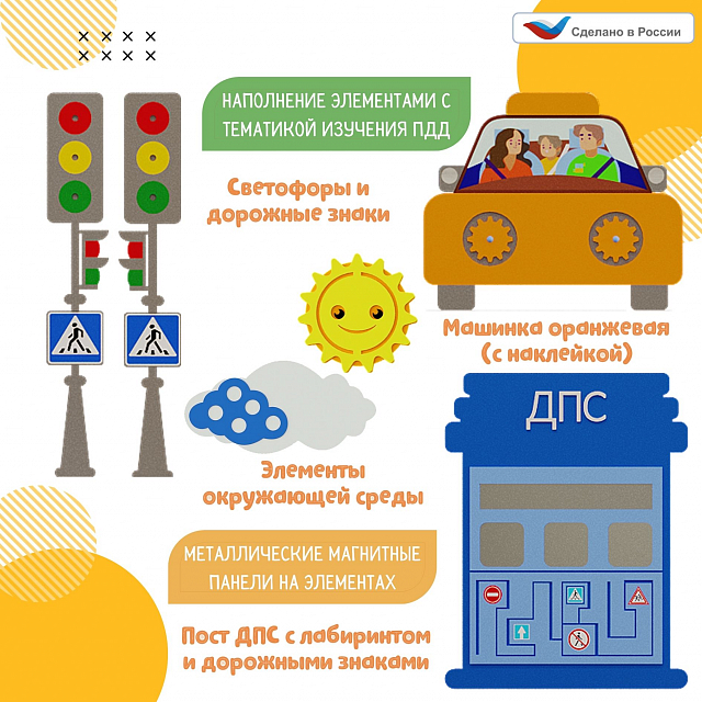 Развивающая настенно-напольная панель мобильная "ПДД" макси, комплект