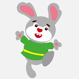 Элемент настенной панели "Теремок" Веселый зайчик