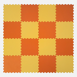 Коврик конструктор для игр и ползания "Жу-Жу", 16 клеток 260 мм, желто-оранжевый