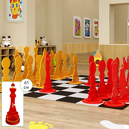 Шахматные фигуры Жу-Жу напольные "Большие", король 610 мм (желтые и красные) 32 шт