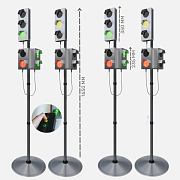 Набор светодиодных светофоров "Четырехсторонний перекресток" с обратным отсчетом времени и анимацией, мобильный