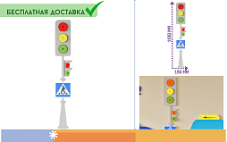 Элемент настенной панели "Светофор правый" ПДД, МДФ акционный