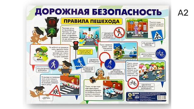 Учебно-методический плакат "Правила безопасности для пешехода"