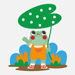 Элемент настенной панели "Теремок" Лягушка с листом