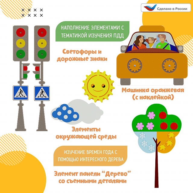 Развивающая настенно-напольная панель мобильная "ПДД" миди, комплект