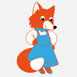 Элемент настенной панели "Теремок" Лисичка в сарафане