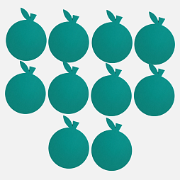 Счетный материал для самых маленьких 10 яблок цвет салатовый, математика