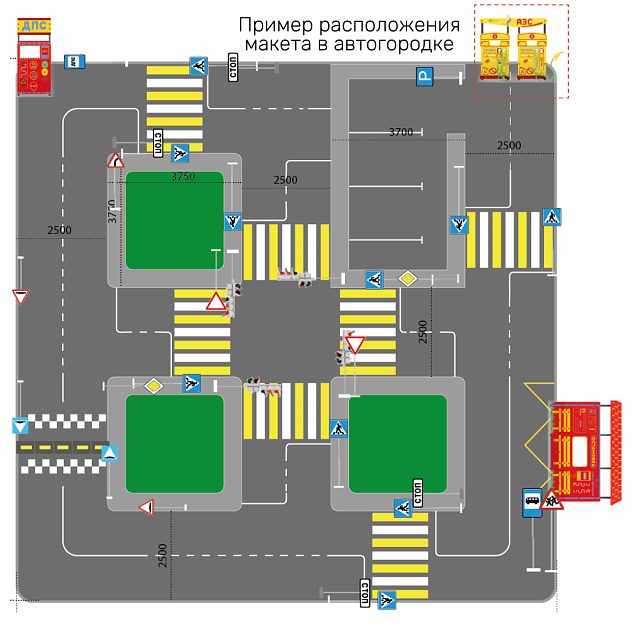 Учебно-игровой макет "Заправка АЗС" мобильный