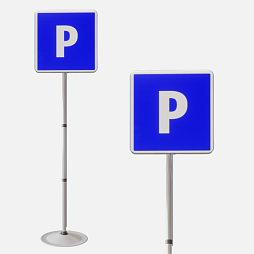 Знак дорожный "Место парковки" ПВХ 6.4 на стойке с основанием светоотражающий