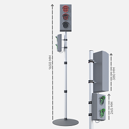 Светофор "Патрионика" пешеходно-транспортный с таймером и анимацией на стойке с основанием