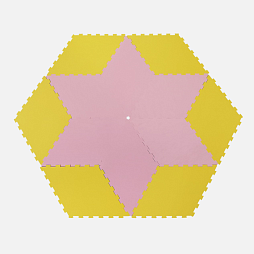 Коврик конструктор для игр и ползания Жу-Жу, 12 клеток "Ромб", желто-розовый